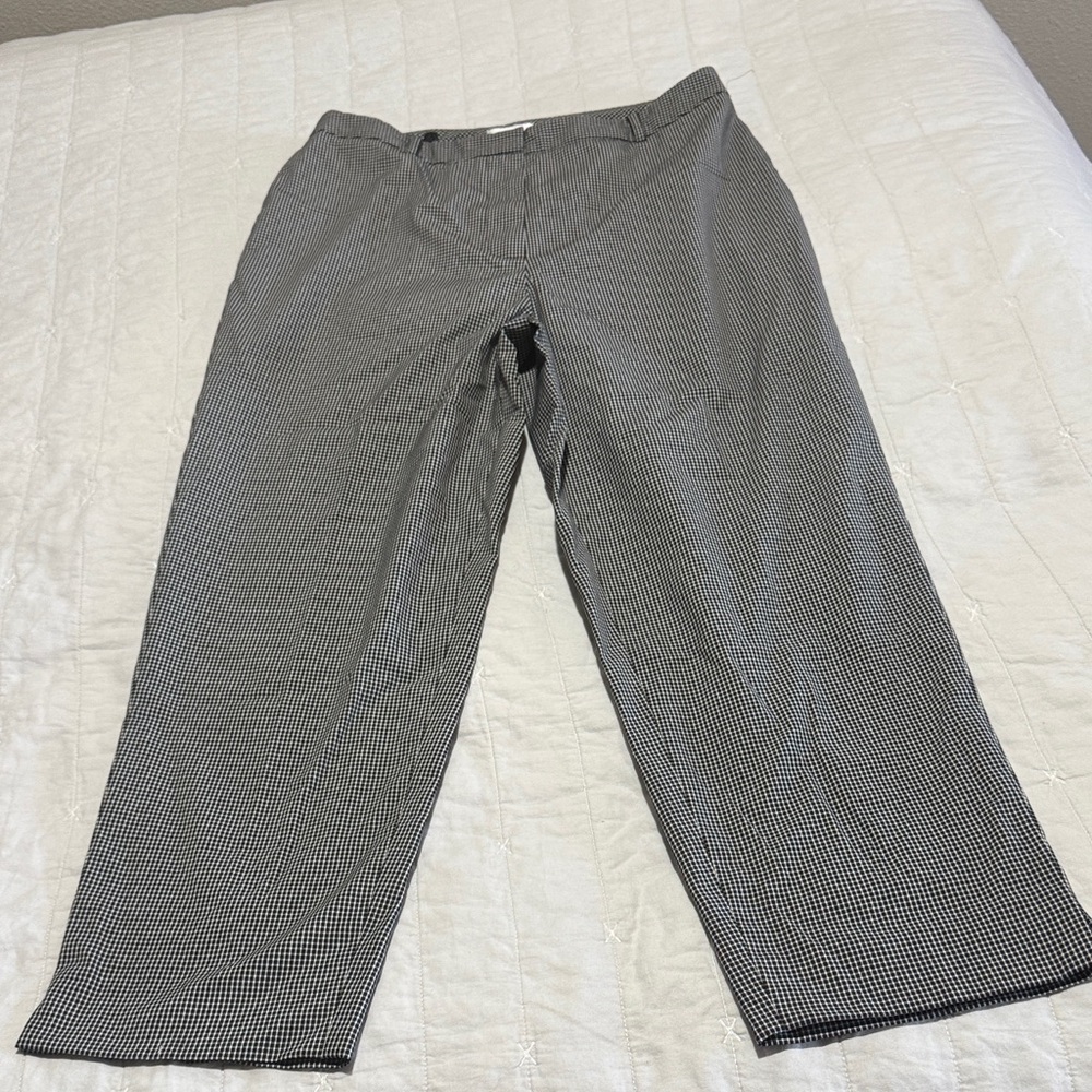 Elegant Black and White Checkered Women's Pants